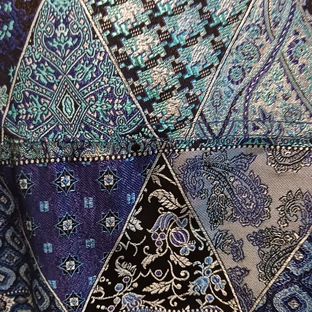 Size L?/XL? Vintage Cold Water Creek Womens Jacket Dark Blue Paisley Artsy Boho - Picture 4 of 8